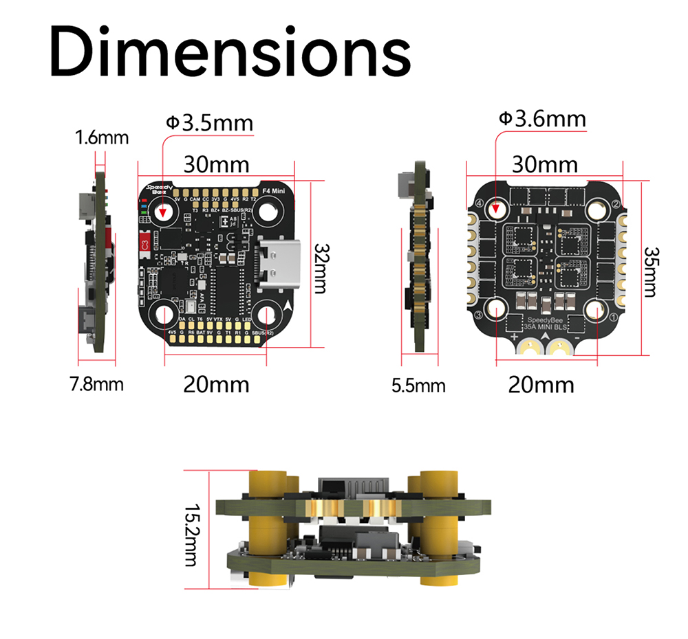 F405 MINI SpeedyBee F405 Mini  - Drone Racing Flight Controller บทวิจารณ์และราคา